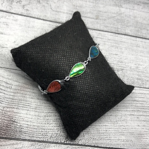 Colorful abalone inlay chain bracelet - Picture 4 of 4